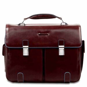 Cartella 2 soffietti 2 tasche frontali piquadro blue square