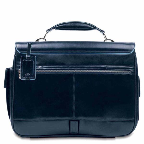 Cartella 2 soffietti 2 tasche frontali piquadro blue square