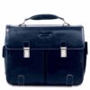 Cartella 2 soffietti 2 tasche frontali piquadro blue square