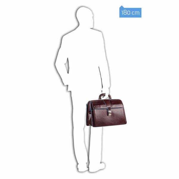 Borsa da medico piquadro tutta pelle blue square