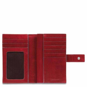 Portafoglio donna piquadro in pelle rossa linea blue square