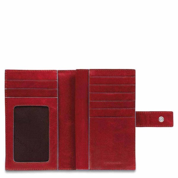 Portafoglio donna piquadro in pelle rossa linea blue square