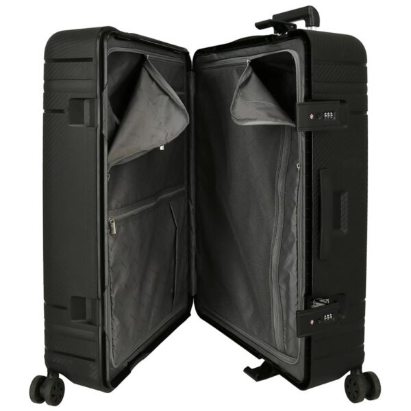 Valigia abs 66 cm 4r c/exp wood nero