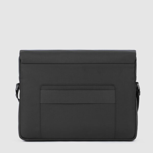 Messenger piquadro da 14 in pelle e tessuto