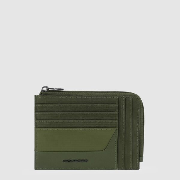 F3B81BC6D780E9C3321C68B3457B89D6_ Bustina piquadro porta monete in pelle e tessuto