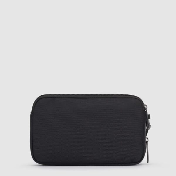 Pochette a due scomparti in tessuto riciclato
